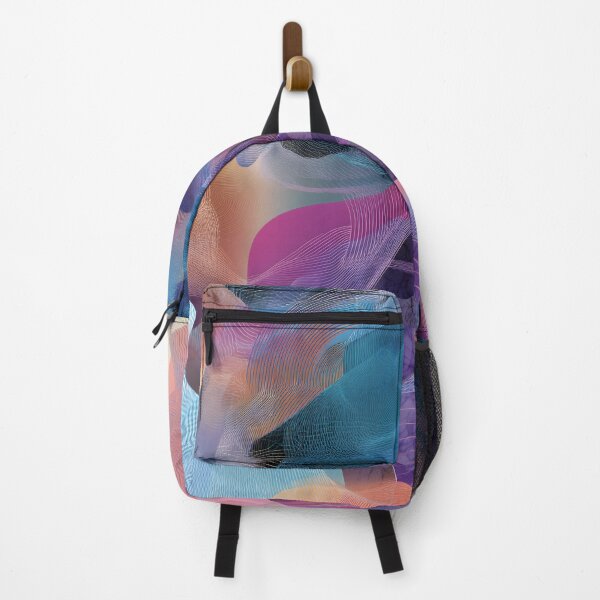 Item preview, Surreal Face in Rainbow Lines – Dreamy Abstract Portrait designed and sold by EK-World.