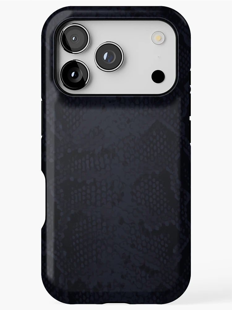 Thumbnail 1 of 4, iPhone Case, Navy Blue Python Snake Skin Pattern designed and sold by WAMTEES.