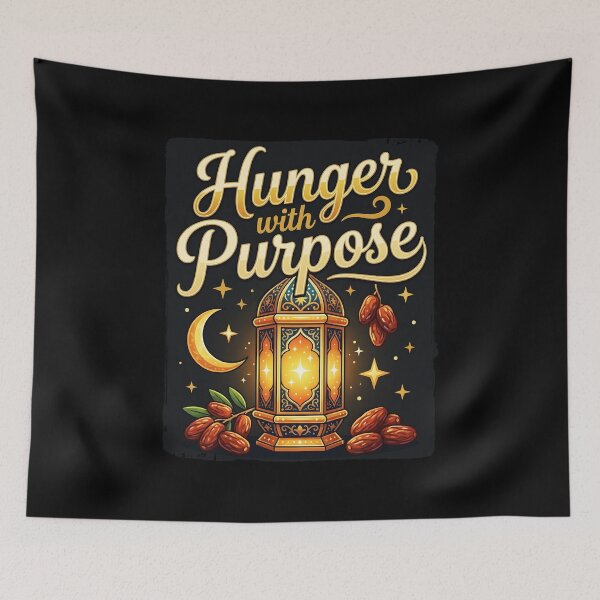 Item preview, Hungry With Purpose Ramadan Lantern Fasting Night Theme designed and sold by MuniraWearify.