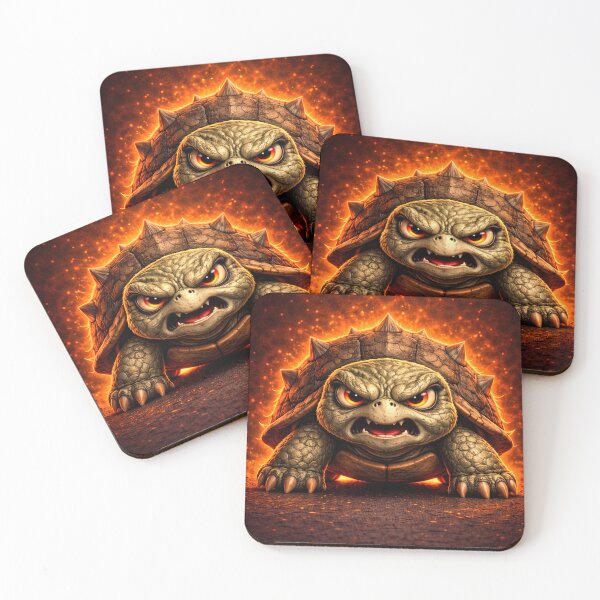 Item preview, Angry Turtle | Cute Dark Cartoon Aesthetic (Fiery Orange Glow) designed and sold by ᗩᑎTOᑎ OᒪEKSIYEᑎKO.