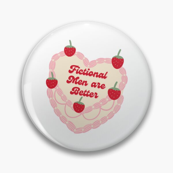 Item preview, Fictional Men are Better Vintage Heart Cake Bookish Sticker designed and sold by theintentionalteacher.