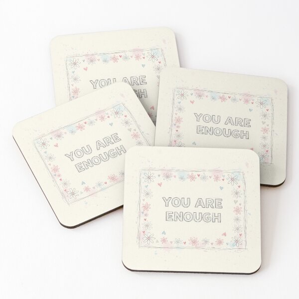 Item preview, You Are Enough – Floral Self Love Sketch designed and sold by VisualRotaStudio .