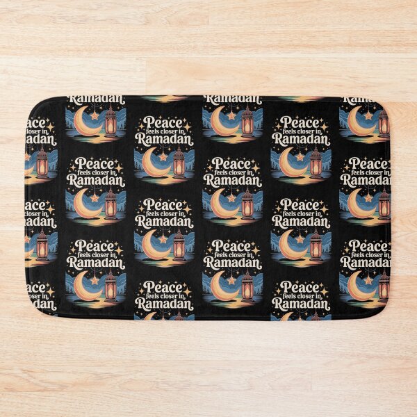 Item preview, Peace Feels Closer in Ramadan Crescent Moon Lantern Quote designed and sold by MuniraWearify.