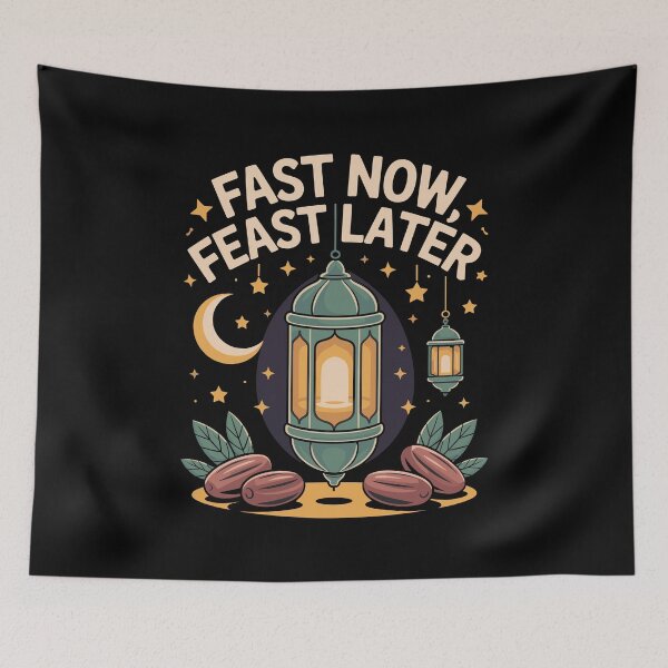 Item preview, Fast Now Feast Later Ramadan Lantern Fasting Quote designed and sold by MuniraWearify.