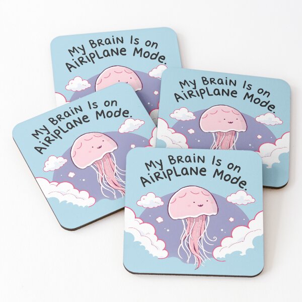 Item preview, My Brain is on Airplane Mode - Funny Jellyfish Brain Fog Relatable Humor Design designed and sold by Amplify-n-Co.