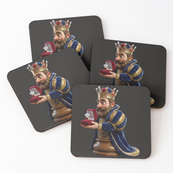 Item preview, Cute 3D Chess King Proposing with Ring - For Him designed and sold by PixMoody.