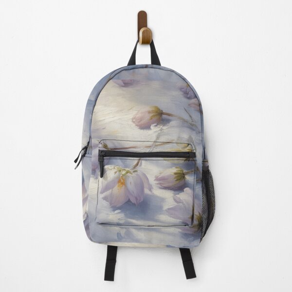 Item preview, White flowers on the snow,oil paint. designed and sold by elegantpaterns.