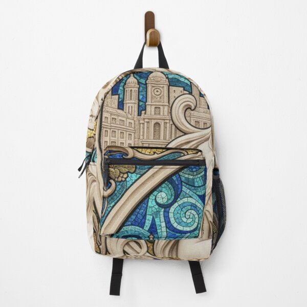 Item preview, Bordeaux France Tribute - Art Nouveau Mosaic Travel Poster designed and sold by FrancophileFun.