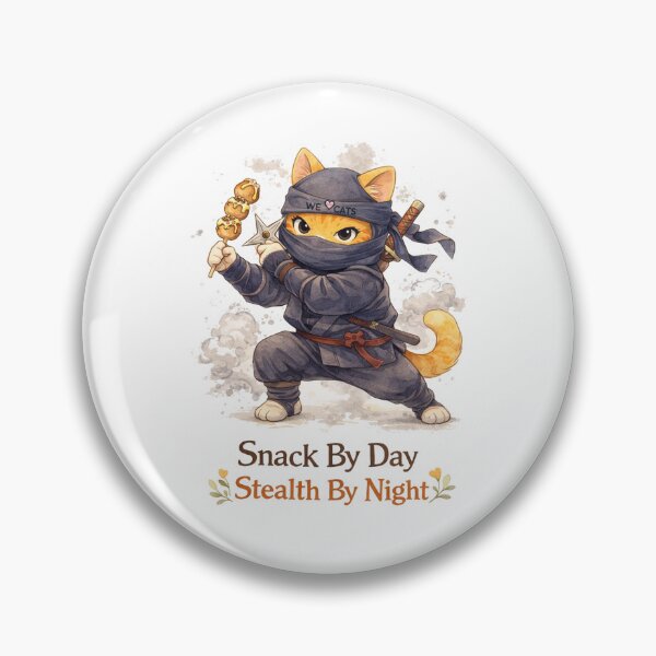 Item preview, Snack By Day, Stealth By Night – Ninja Cat! ❤️❤️❤️ designed and sold by WeLoveCatss.