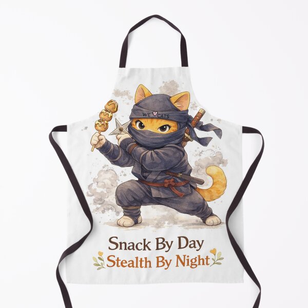 Item preview, Snack By Day, Stealth By Night – Ninja Cat! ❤️❤️❤️ designed and sold by WeLoveCatss.