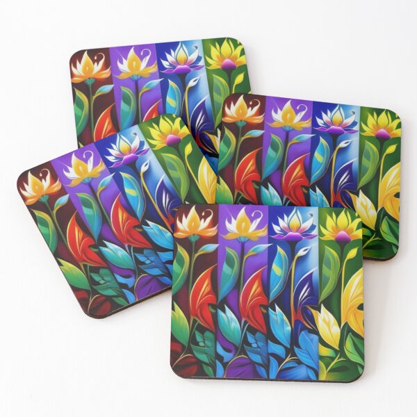 Item preview, Four Colorful Flowers Art designed and sold by Trinketsonline.
