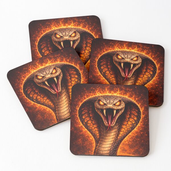 Item preview, Angry King Cobra | Dark Cartoon Aesthetic (Fiery Orange Glow) designed and sold by ᗩᑎTOᑎ OᒪEKSIYEᑎKO.