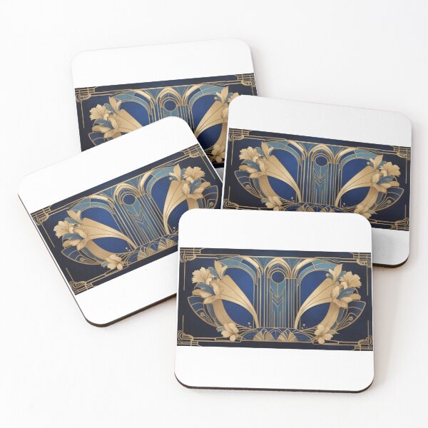 Item preview, Art Deco Design, Blue and Gold designed and sold by RWTEnTees.