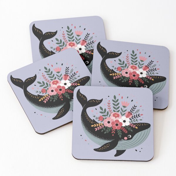 Item preview, Whale Surrounded by Vibrant Flowers designed and sold by jkrphoto.