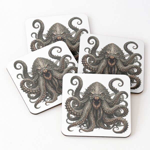 Item preview, Kraken Monster Art — Ancient Sea Beast with Tentacles | Dark Fantasy Illustration designed and sold by AlexLineArt.