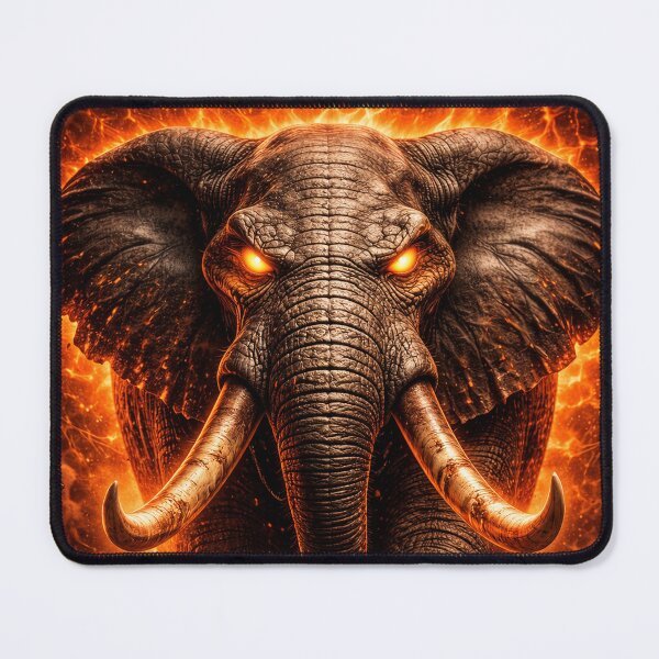 Item preview, Angry Elephant | Dark Cartoon Aesthetic (Fiery Orange Glow) designed and sold by ᗩᑎTOᑎ OᒪEKSIYEᑎKO.