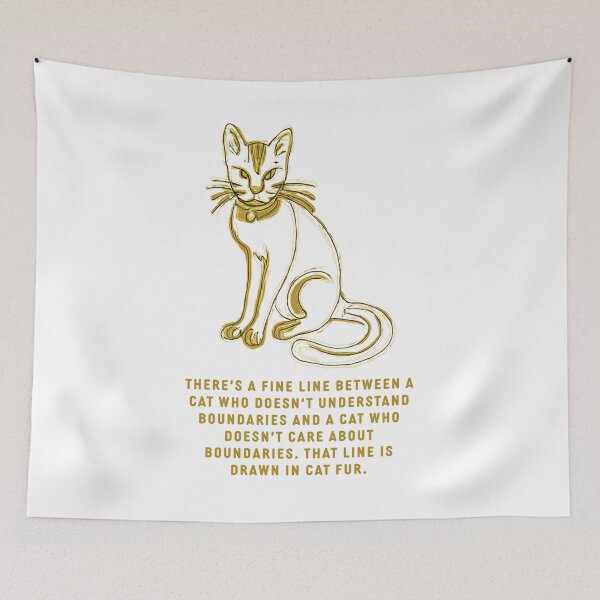 Item preview, Cat Boundaries Quote Illustration Kitten Lover Funny Gift designed and sold by PopCultureArtShop.