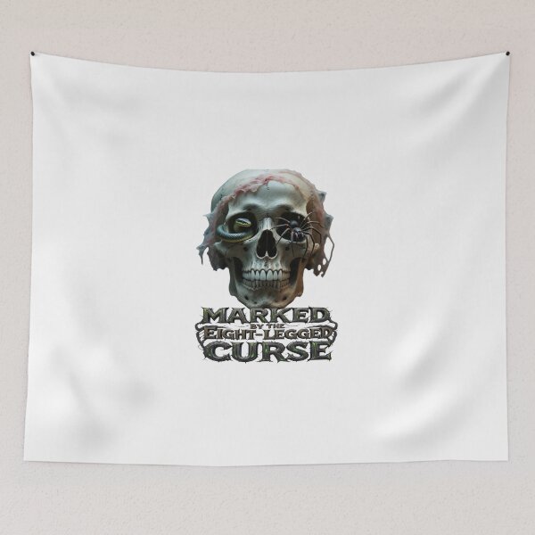 Item preview, Marked by the Eight-Legged Curse – Horror Skull with Snake and Spider designed and sold by Sweet Dreams & Fantasia.