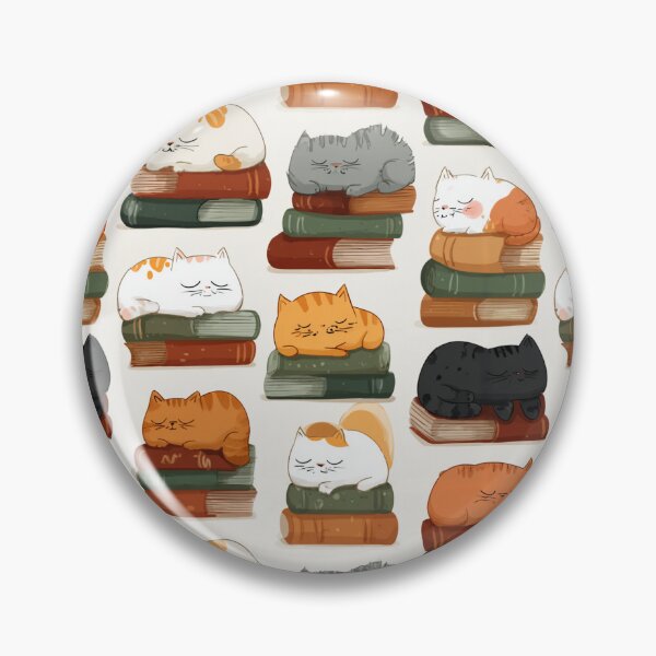 Aperçu de l'œuvre Cute Bookish Cats Pattern créée et vendue par VieUnique.