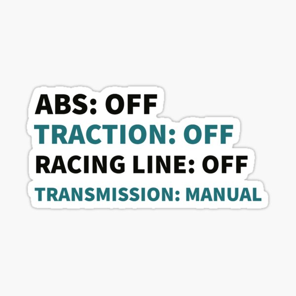 Sim Racing Difficulty Shirt Sticker