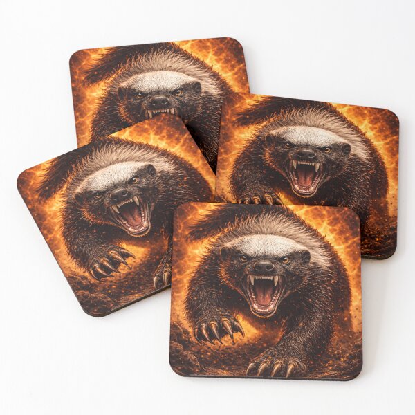 Item preview, Angry Honey Badger | Dark Fire Aesthetic Animal Art (High Detail) designed and sold by ᗩᑎTOᑎ OᒪEKSIYEᑎKO.
