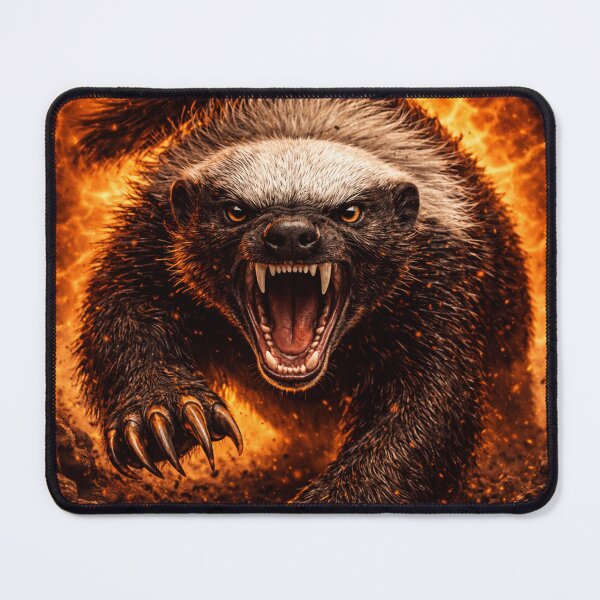Item preview, Angry Honey Badger | Dark Fire Aesthetic Animal Art (High Detail) designed and sold by ᗩᑎTOᑎ OᒪEKSIYEᑎKO.