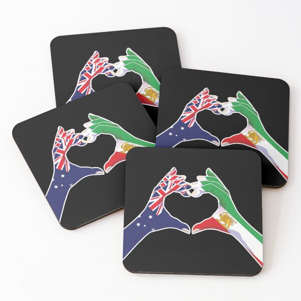 Item preview, Australian–Iranian Unity | Heart Hands with Lion and Sun designed and sold by FlagX.
