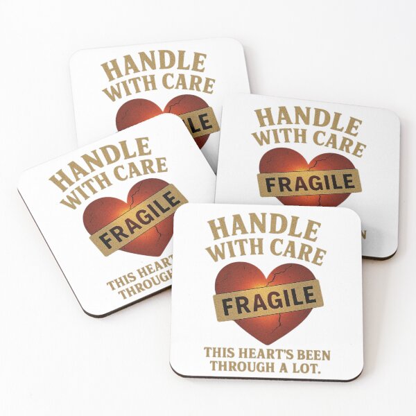 Item preview, Handle With Care Fragile Heart – Emotional Healing & Mental Health Quote Design designed and sold by Be-You-Vibes.