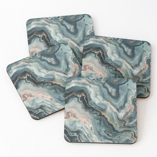 Item preview, Marble in petrol, sage & gold designed and sold by Letteraddicted.