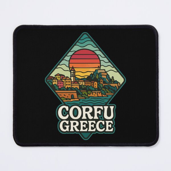 Item preview, Corfu Island Greece Retro Travel designed and sold by TomFrontierArt.