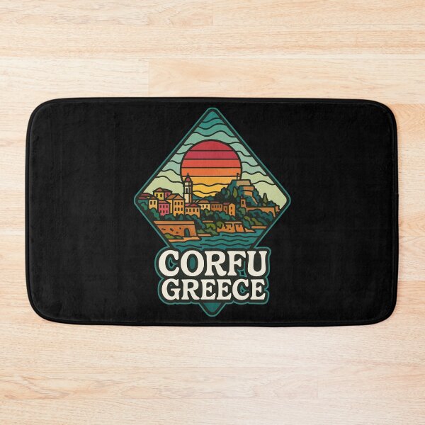 Item preview, Corfu Island Greece Retro Travel designed and sold by TomFrontierArt.
