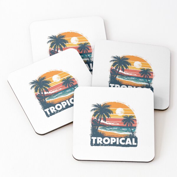 Item preview, Tropical Sunset Vibes – Palm Beach Illustration designed and sold by Joyfulfabric.