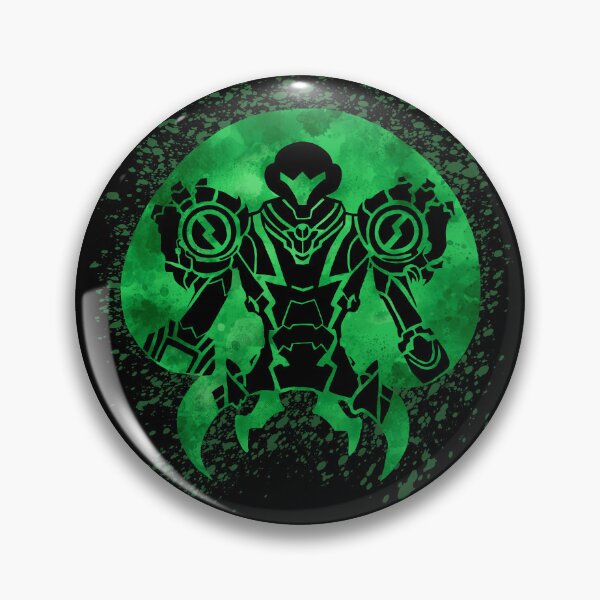 Item preview, Samus in Metroid Dread Gravity Suit inside Green Metroid with Paint Splatter designed and sold by Goolsby-Designs.