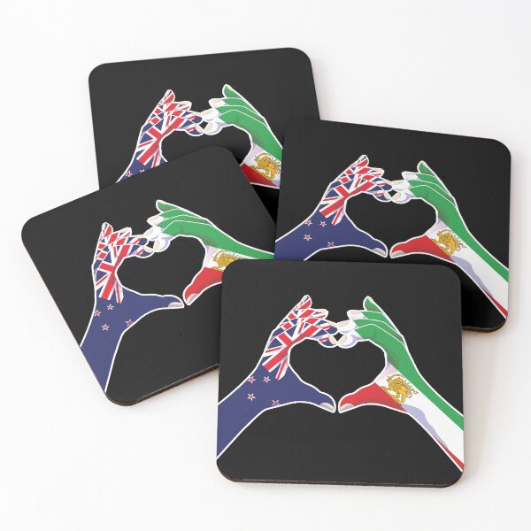 Item preview, New Zealand–Iranian Unity | Heart Hands with Lion and Sun designed and sold by FlagX.