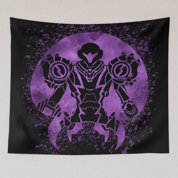 Item preview, Samus in Metroid Dread Gravity Suit inside Purple Metroid with Paint Splatter designed and sold by Goolsby-Designs.