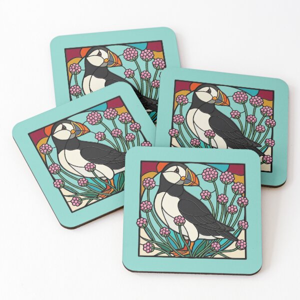 Item preview, Atlantic Puffin Sea Thrift Art designed and sold by BirdsnStuff.