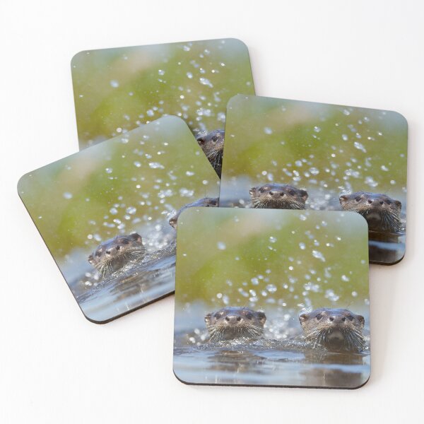 Item preview, Playful Otters Splashing Together – Cute Water Moment designed and sold by EK-World.
