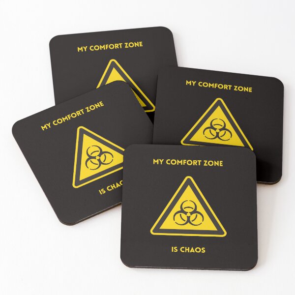 Item preview, My Comfort Zone is Chaos - Grunge Biohazard Symbol Yellow Warning Sign - Funny Messy Room Decor for Gamers designed and sold by ViviByPaula.