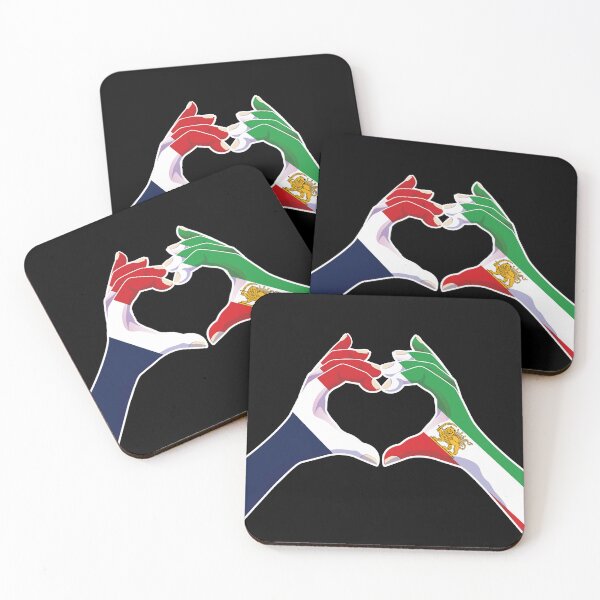 Item preview, French–Iranian Unity | Heart Hands with Lion and Sun designed and sold by FlagX.