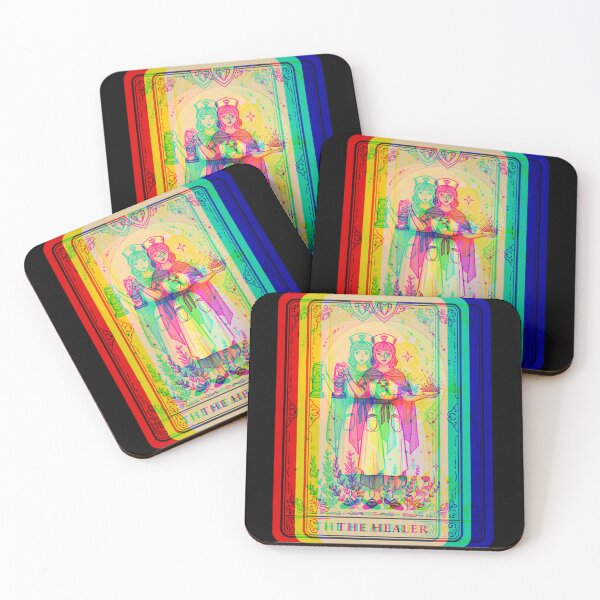 Item preview, The Healer Tarot Card | Glitch Art Mystical Illustration designed and sold by Unimeme.