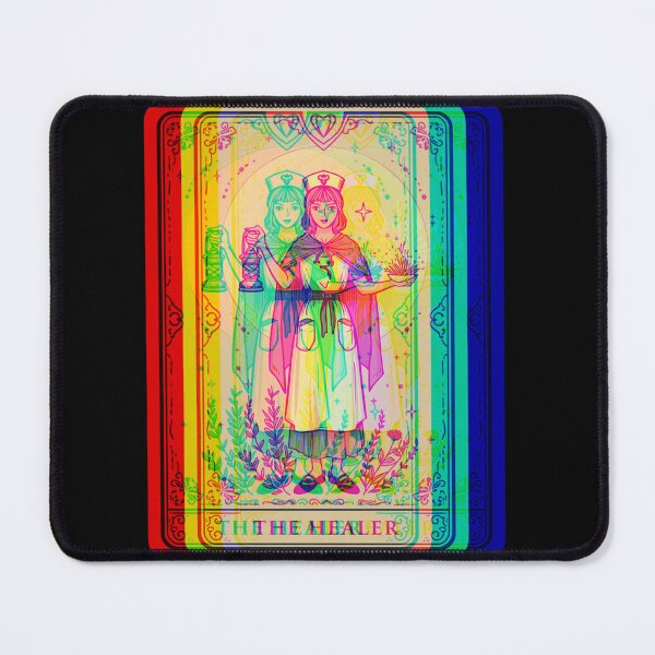 Item preview, The Healer Tarot Card | Glitch Art Mystical Illustration designed and sold by Unimeme.