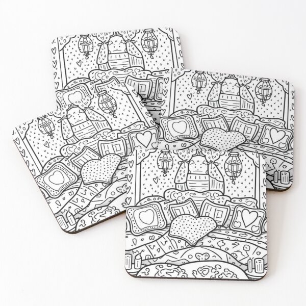Item preview, Part 2 Cozy Hearts Coloring Page – Relaxing Black and White Line Art designed and sold by Kookyclan.