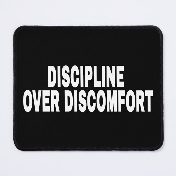 Item preview, Discipline Over Discomfort Gym Quote designed and sold by Mikidesign1988.