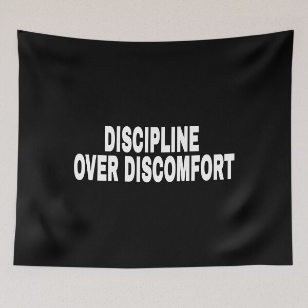 Item preview, Discipline Over Discomfort Gym Quote designed and sold by Mikidesign1988.