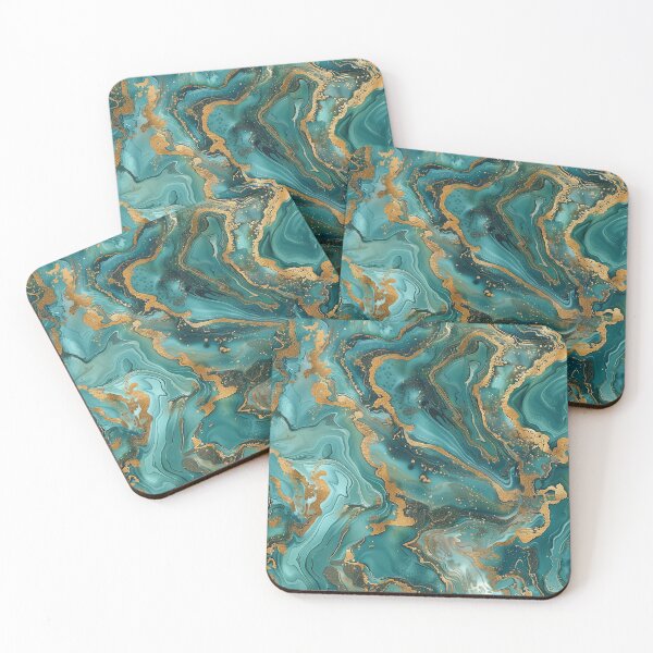 Item preview, Marble in petrol blue & liquid gold designed and sold by Letteraddicted.