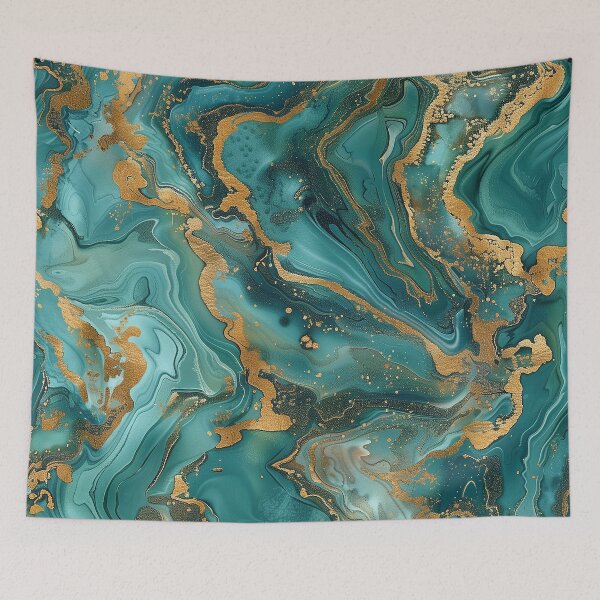 Item preview, Marble in petrol blue & liquid gold designed and sold by Letteraddicted.