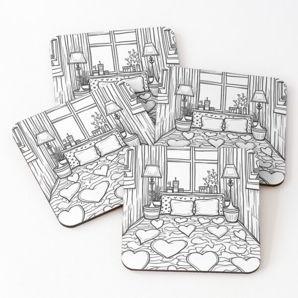 Item preview, Part 4 Cozy Hearts Coloring Page – Relaxing Black and White Line Art designed and sold by Kookyclan.