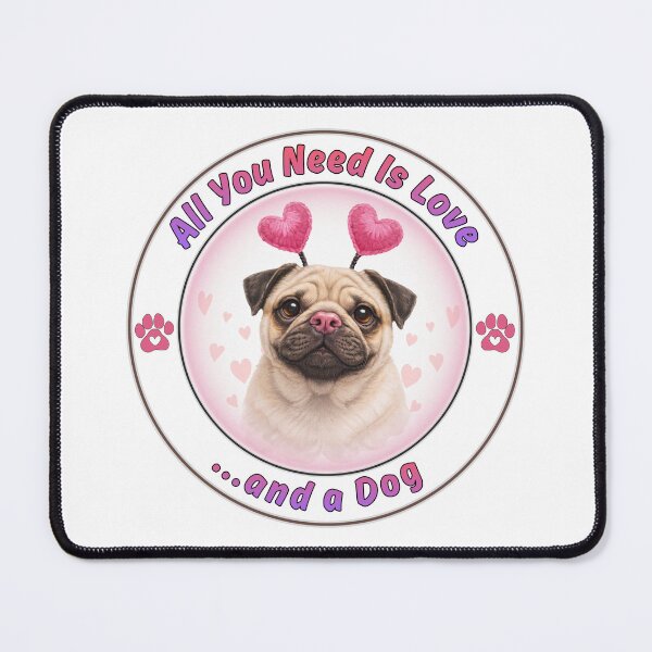 Item preview, Cute Pug with Hearts - Valentine Dog Lover designed and sold by TherezaDesign.