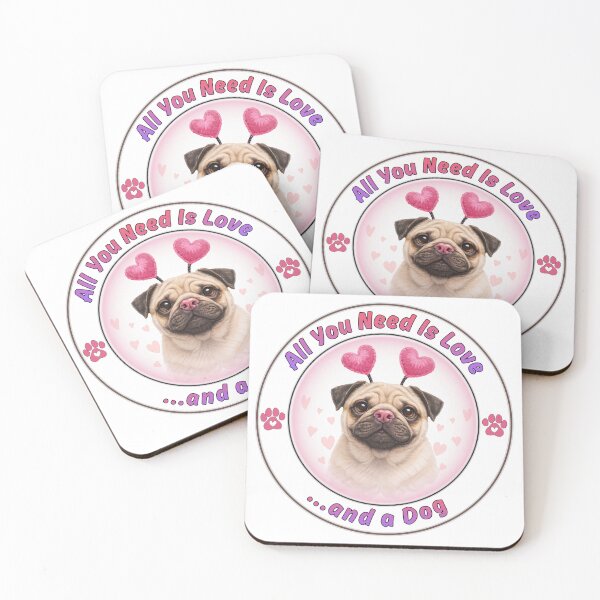 Item preview, Cute Pug with Hearts - Valentine Dog Lover designed and sold by TherezaDesign.