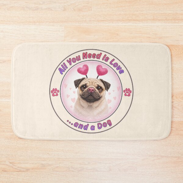 Item preview, Cute Pug with Hearts - Valentine Dog Lover designed and sold by TherezaDesign.